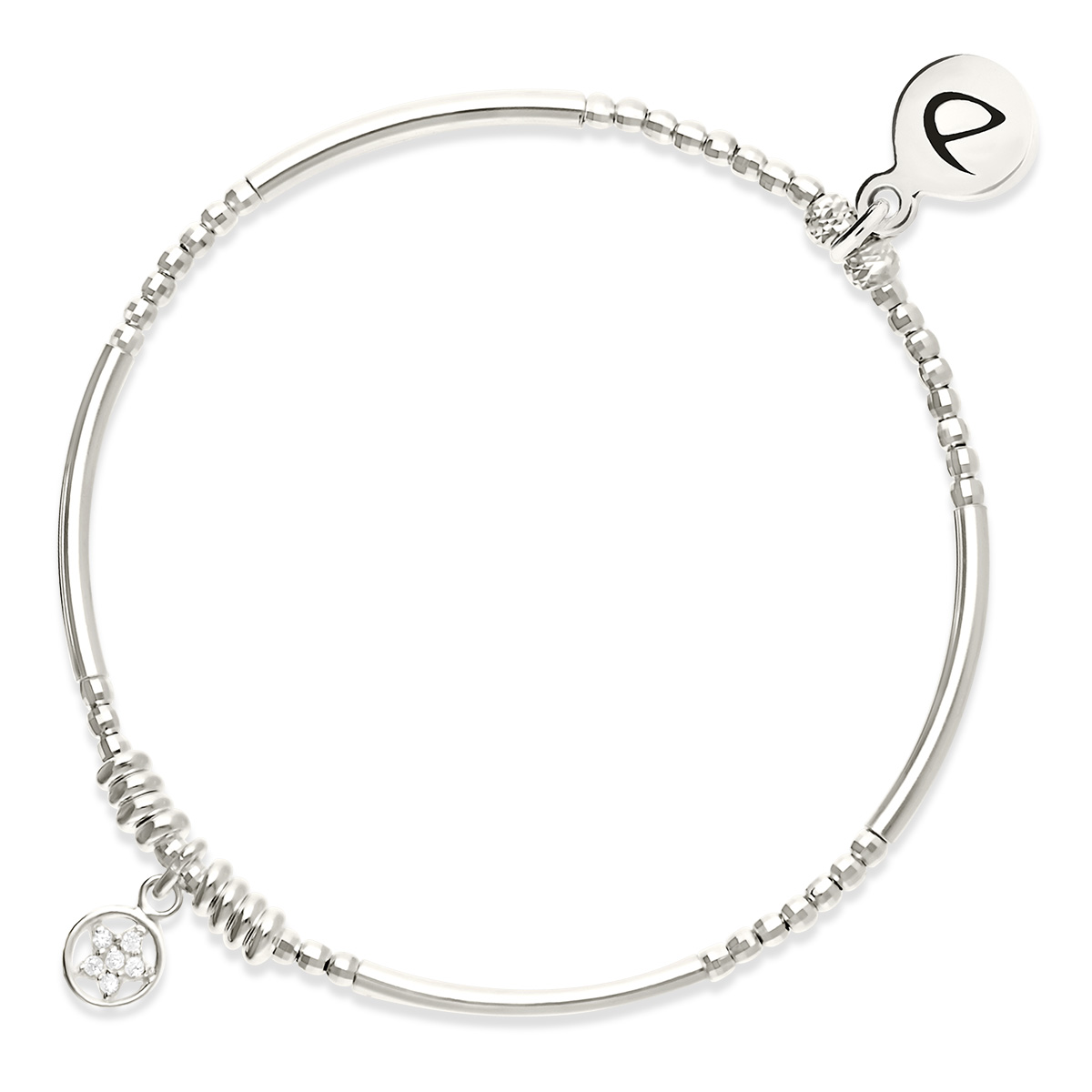 Bracelet Élastique Argent 925 Cercle Étoilé