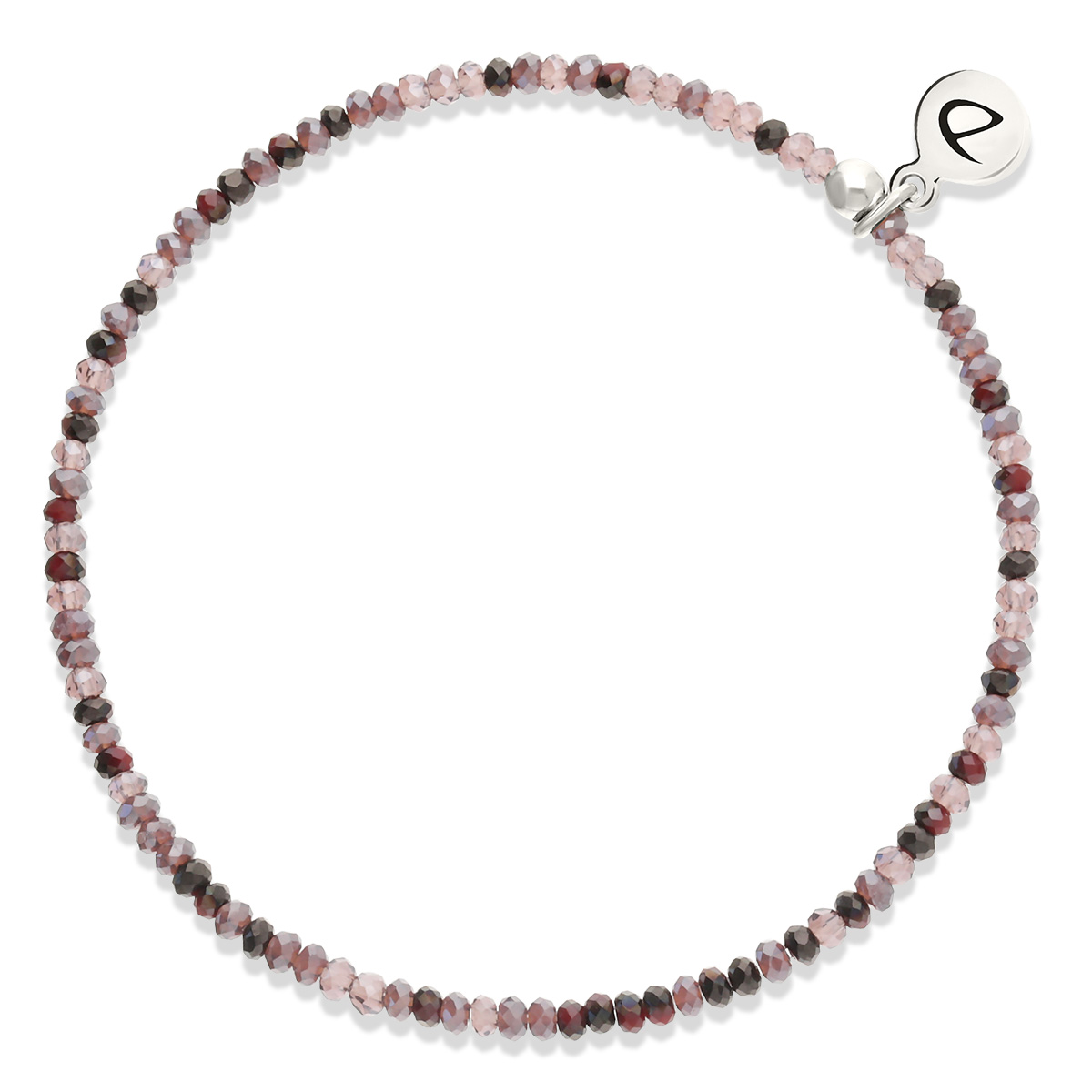 Bracelet Élastique Argent 925 Violet Prune