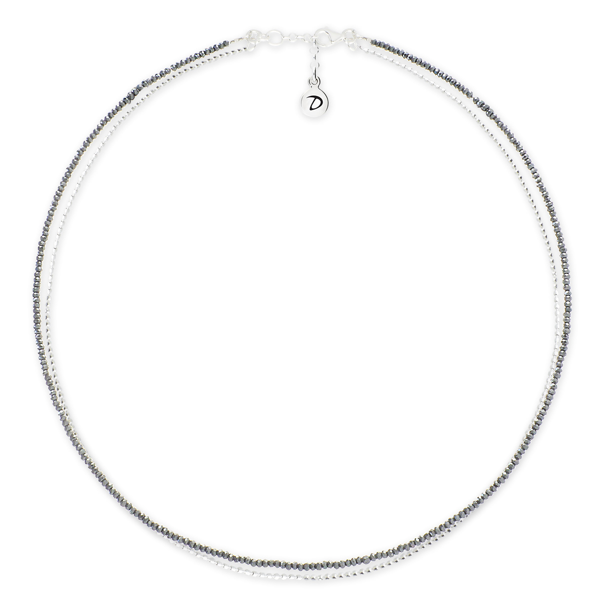 Collier Double Rangs Argent 925 Hématite Le Miyuki