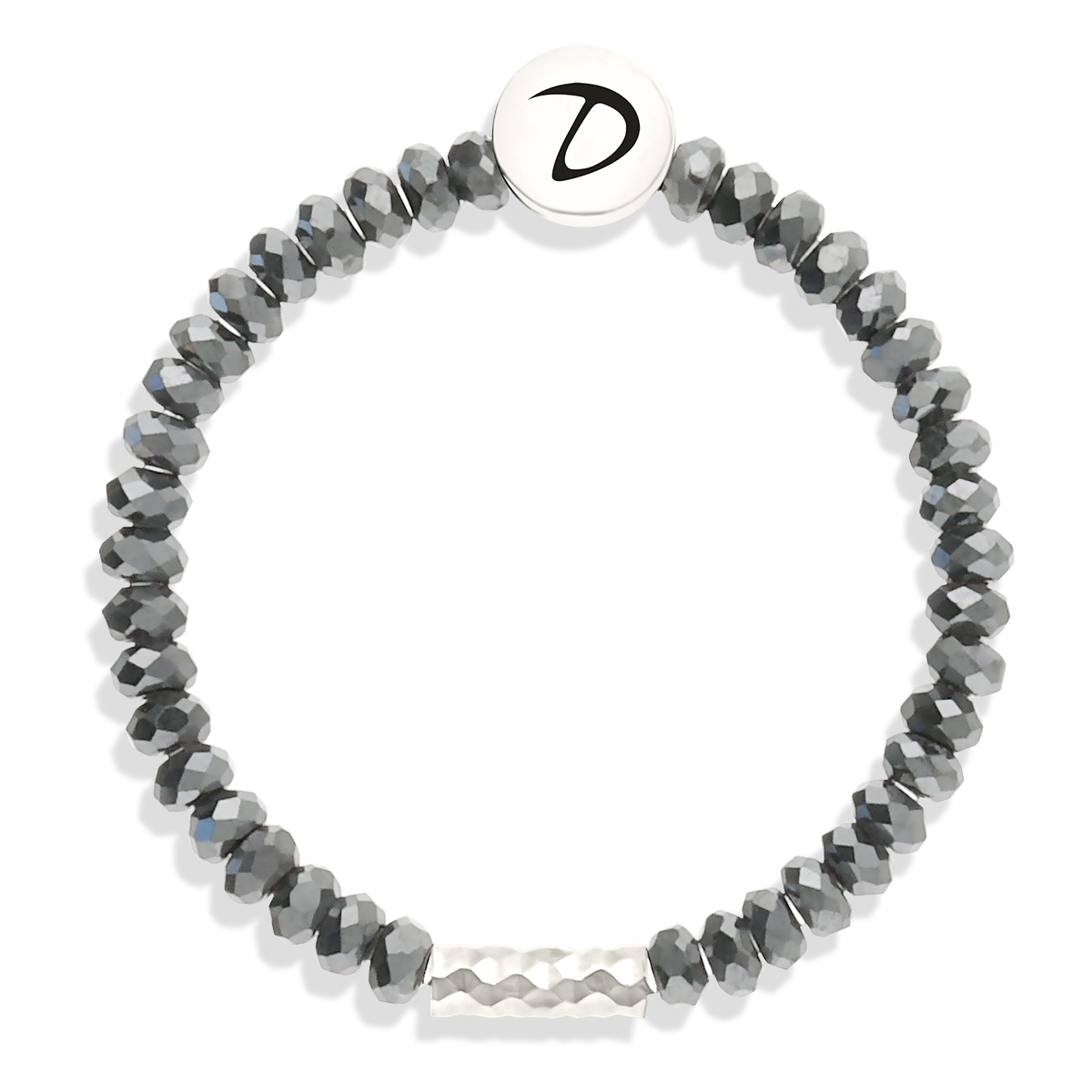 Bague Élastique Argent 925 La Miyuki Hématite