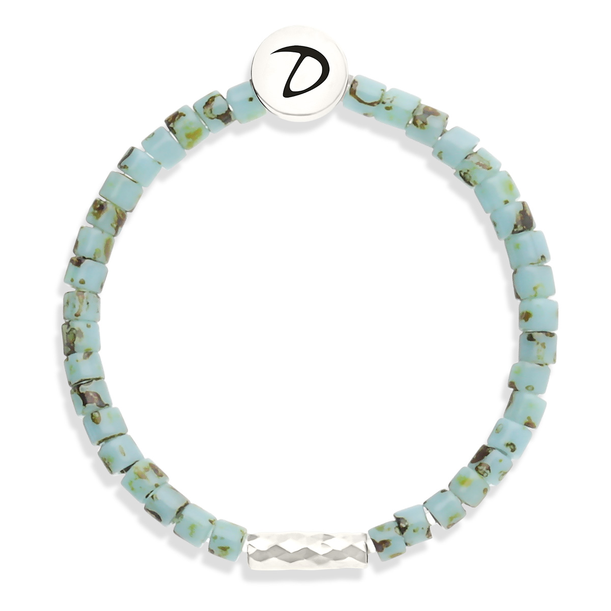 Bague Élastique Argent 925 La Miyuki Turquoise