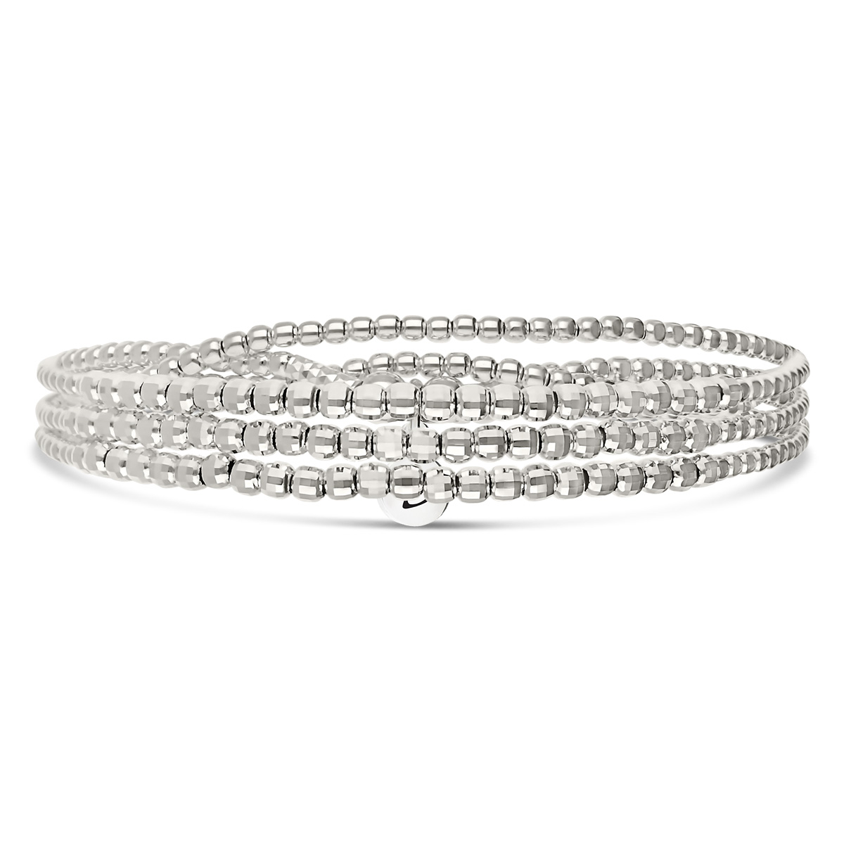 Bracelet Élastique 3 Tours Argent 925 Paillette