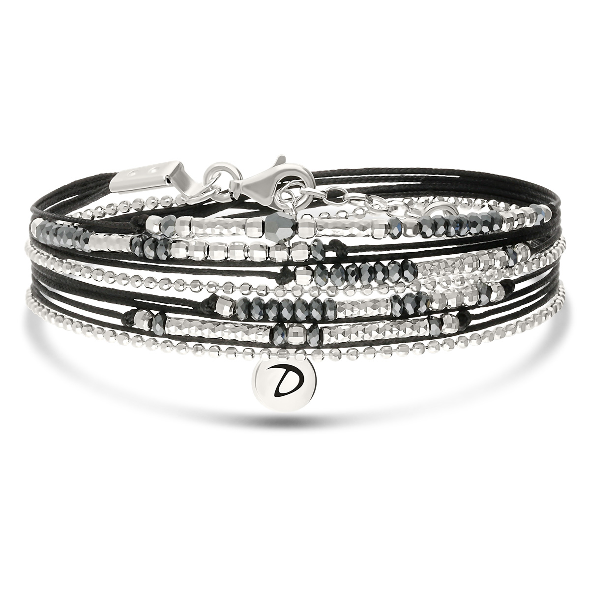 Bracelet 2 Tours Argent 925 Noir L\' Atlanta