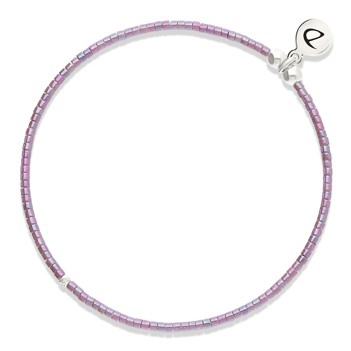 Bracelet Élastique Argent 925 Violet Le Miyuki
