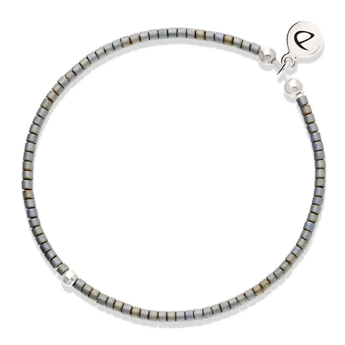 Bracelet Élastique Argent 925 Choco Gris Le Grand Miyuki