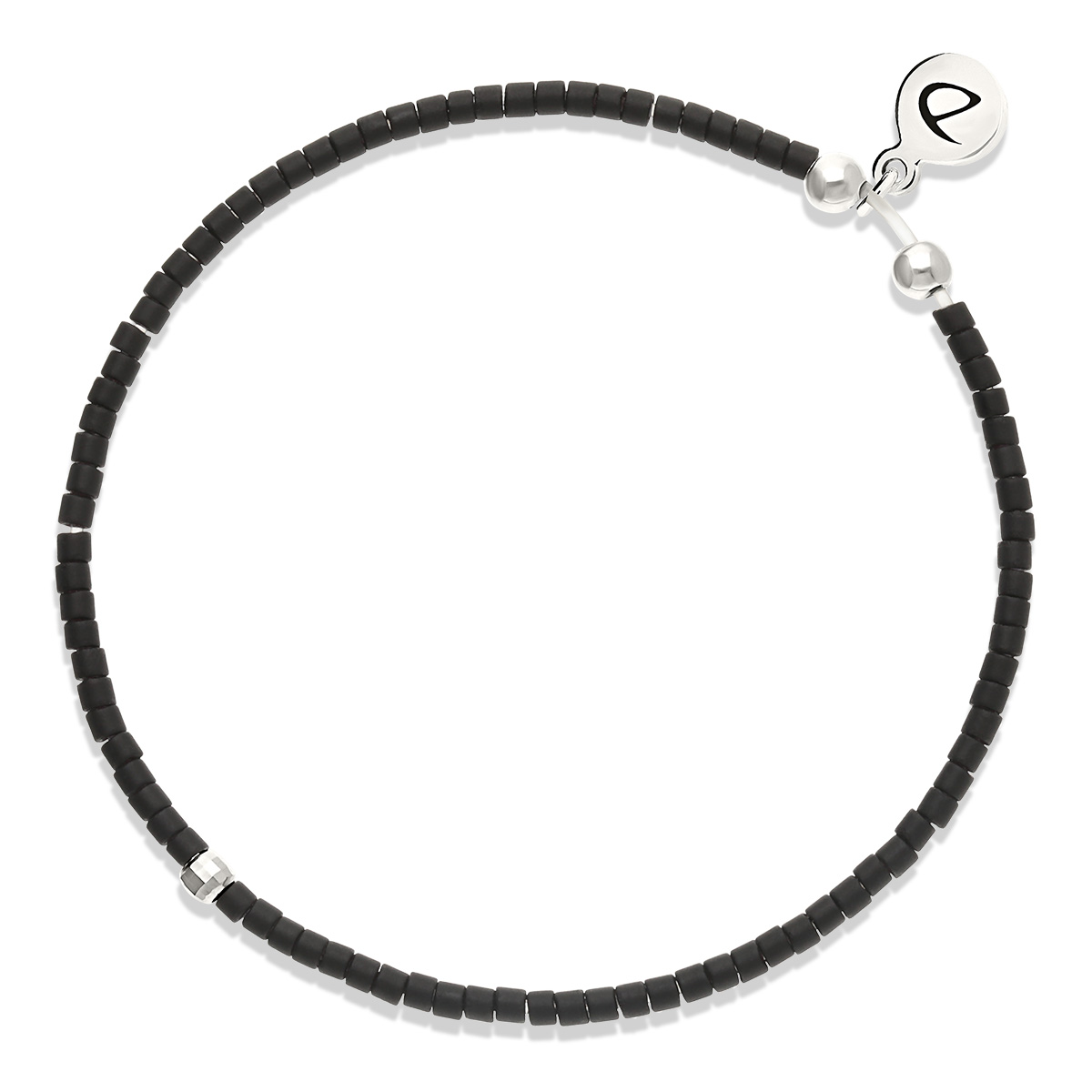 Bracelet Élastique Argent 925 Noir Le Grand Miyuki