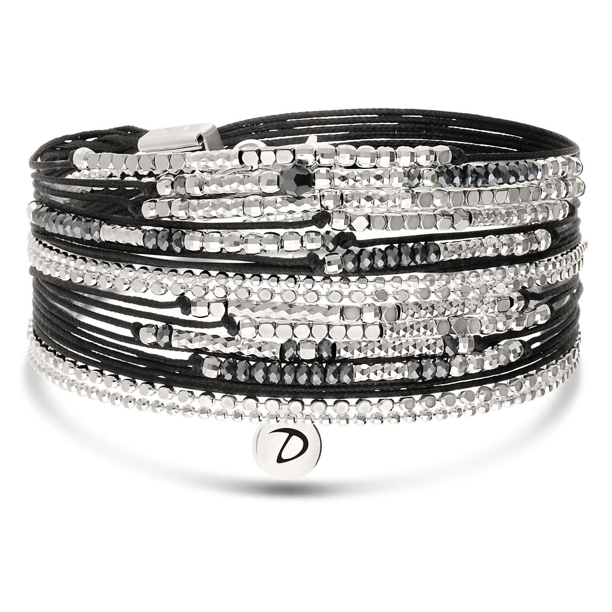 Bracelet 2 Tours Argent 925 Noir Hématite L\' Audacieux