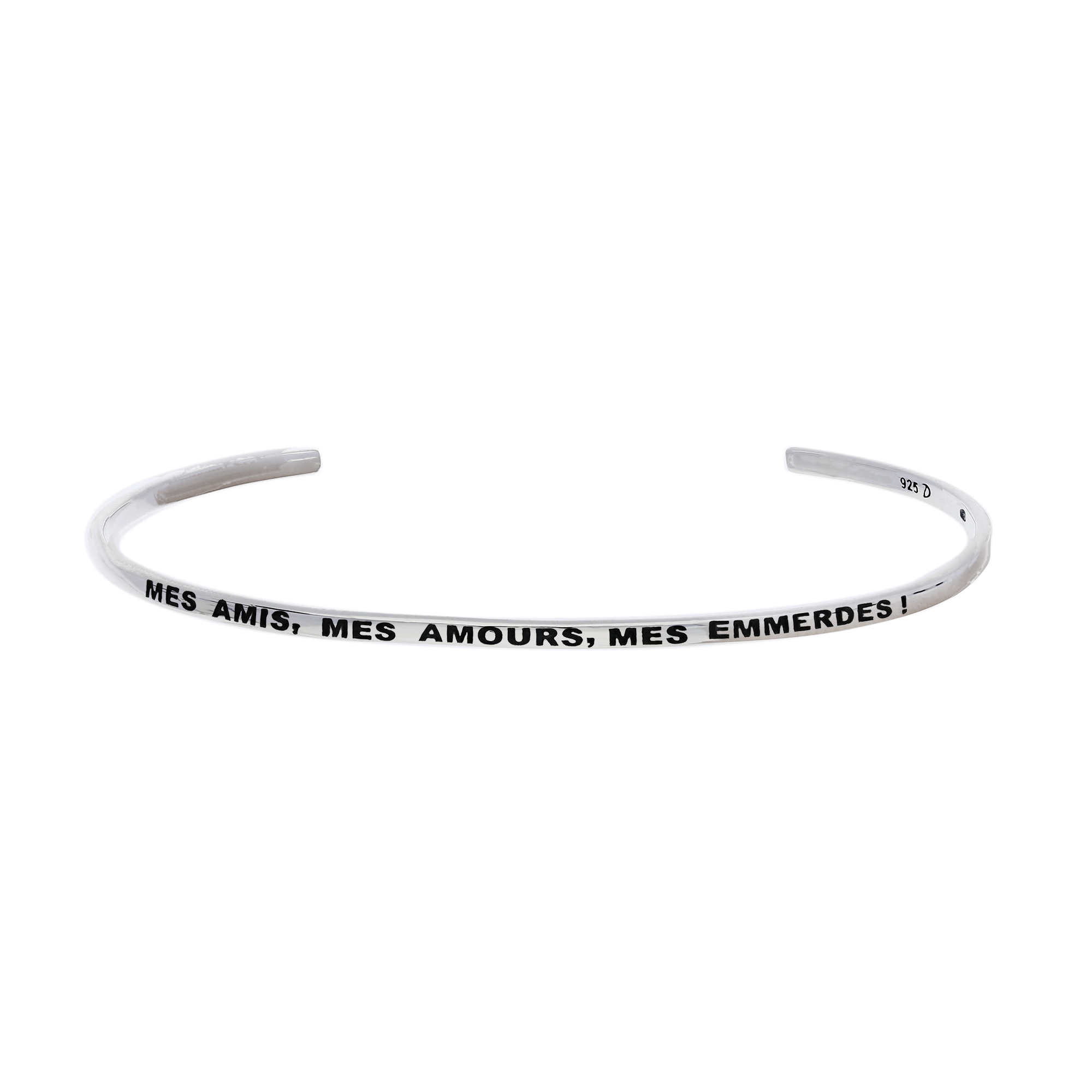 Fil d\'Argent Message MES AMIS MES AMOURS MES EMMERDES