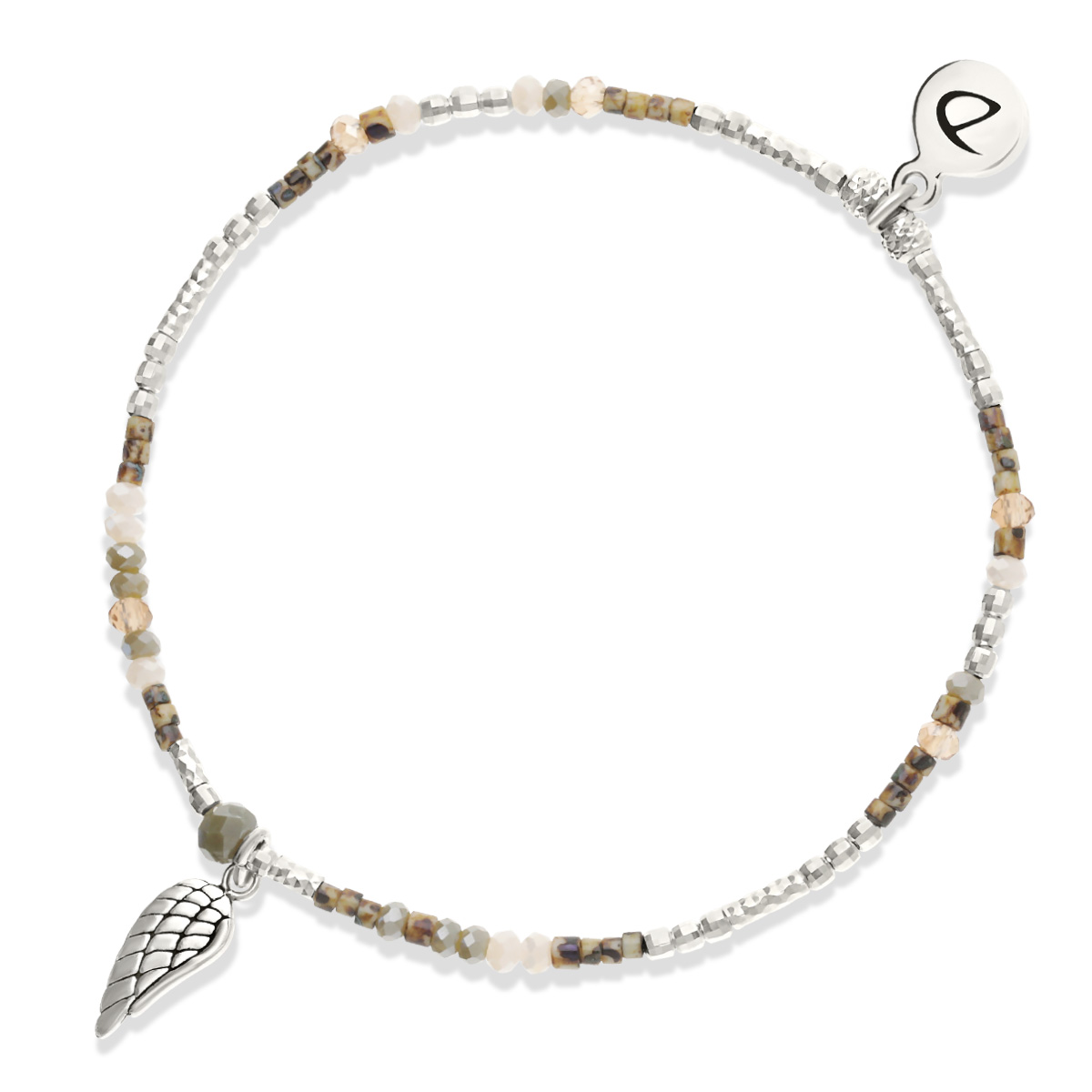 Bracelet Élastique Argent 925 Beige Léopard L’ Aile Céleste
