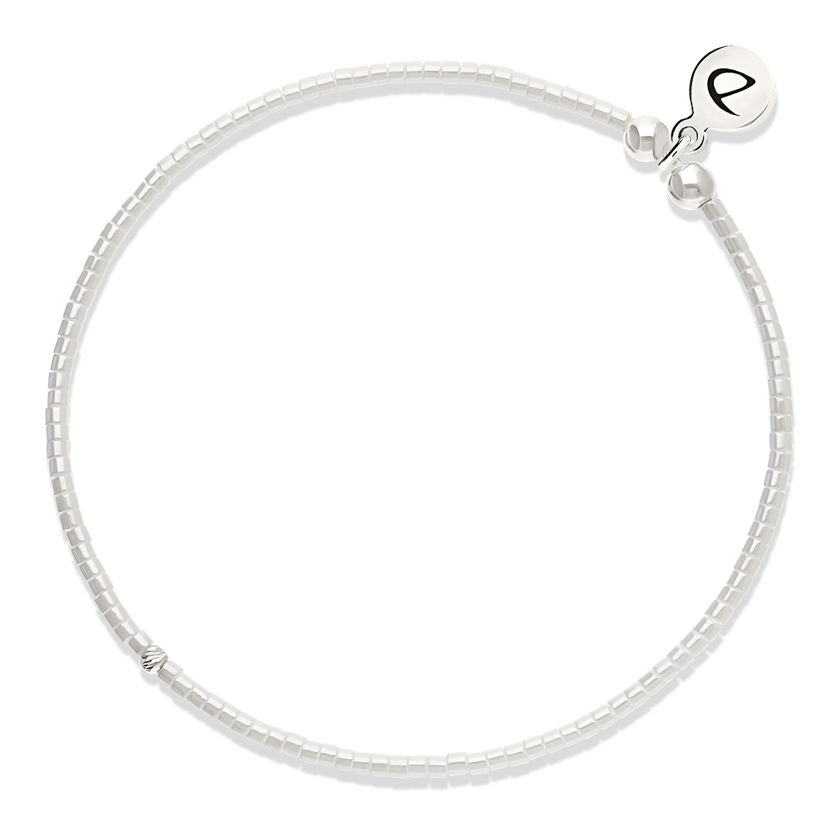 Bracelet Élastique Argent 925 Blanc Irisé Le Miyuki