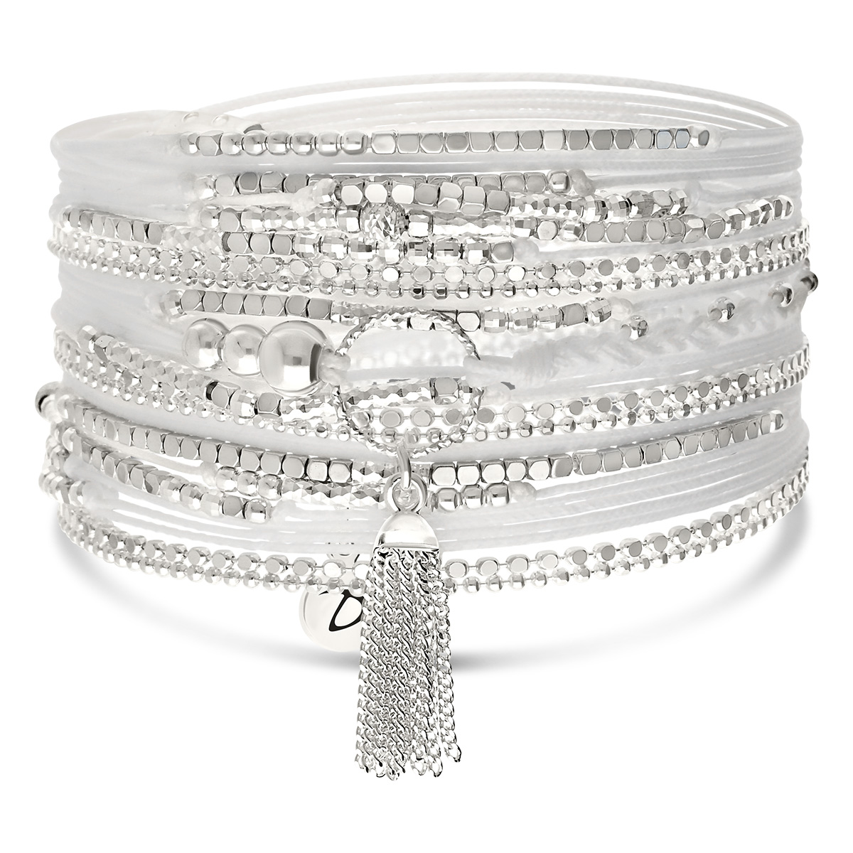 Bracelet 3 Tours Argent 925 Blanc Hématite Le Pompon Sublime