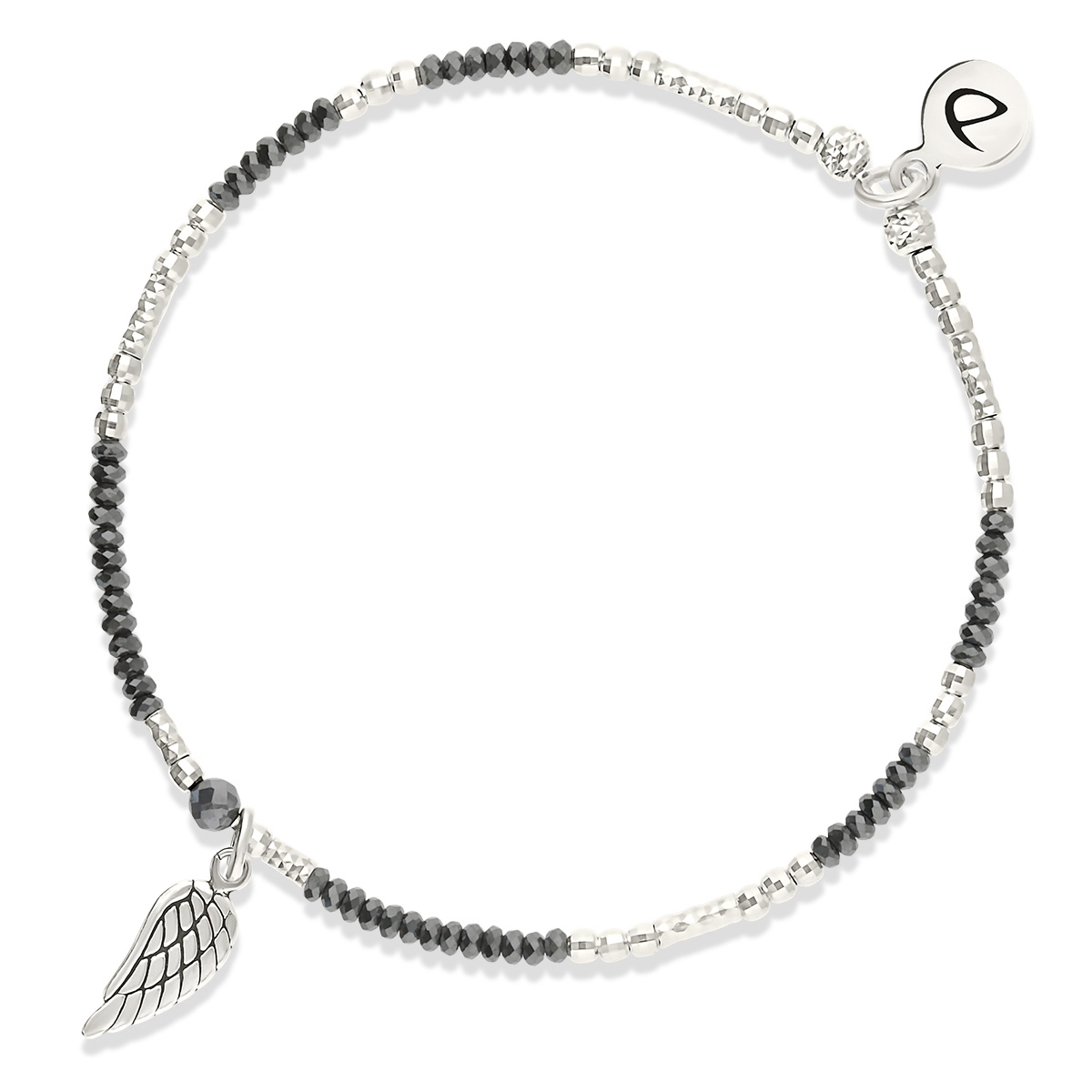 Bracelet Élastique Argent 925 Hématite L’ Aile Céleste