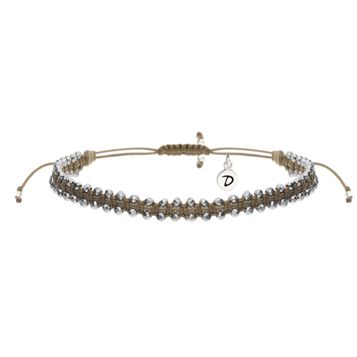 Bracelet Le Magnifique en Argent 925 Cordon Marron Pierre Fines Térahertz