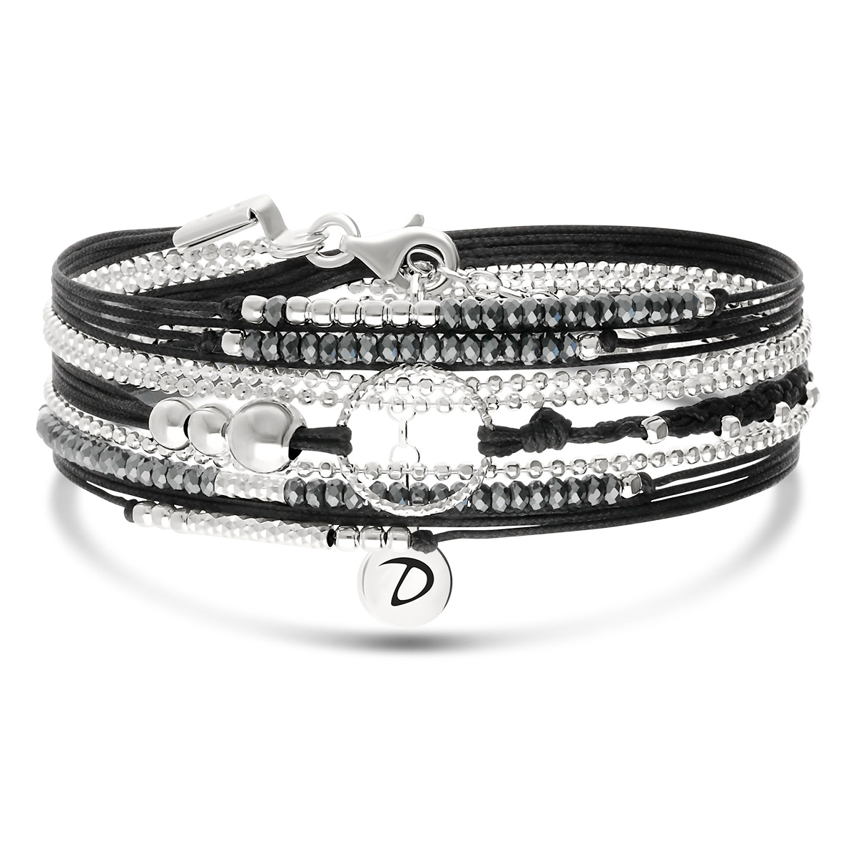 Bracelet Multi-Tours 3 Tours Argent 925 Noir Le Somptueux
