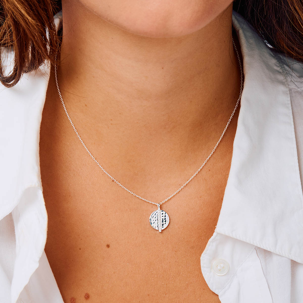 COLLIER CHAINE ROND MARTELÉ PETITS OXYDES