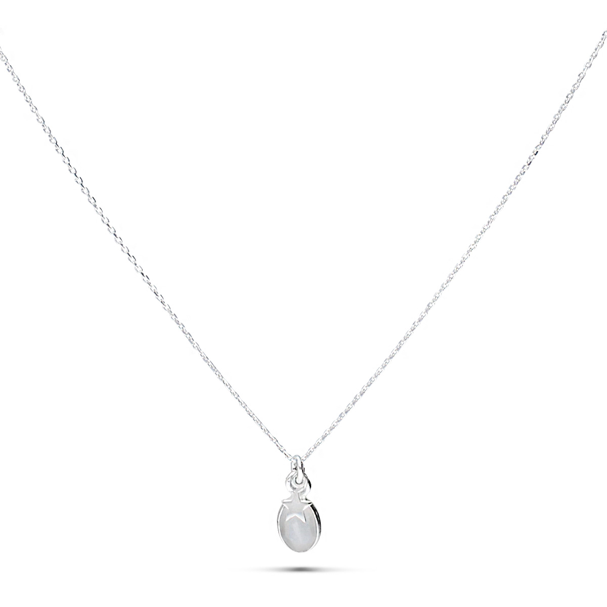 COLLIER PIANA- OVAL BLANC