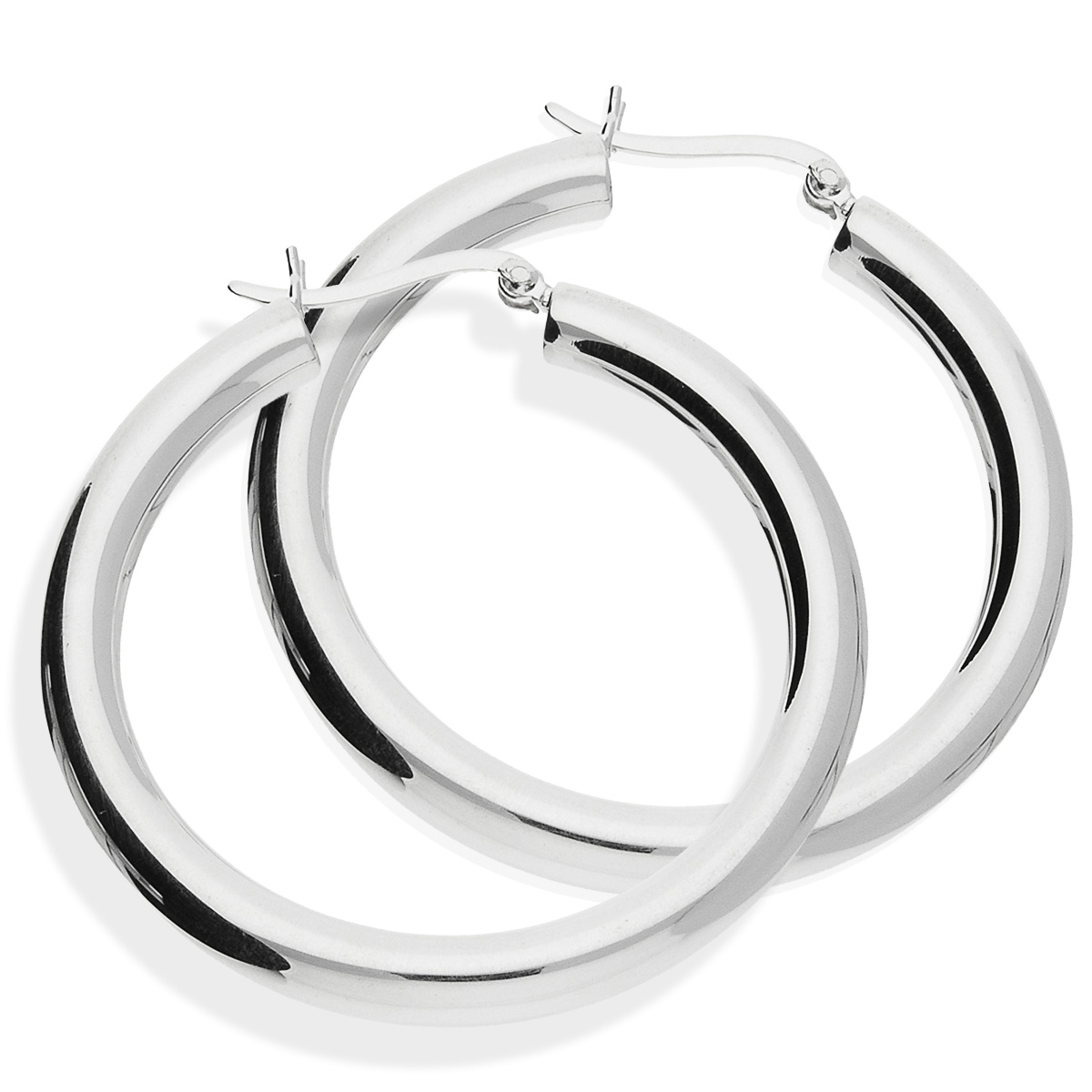 GRANDES CREOLES BASIC SILVER 45 MM