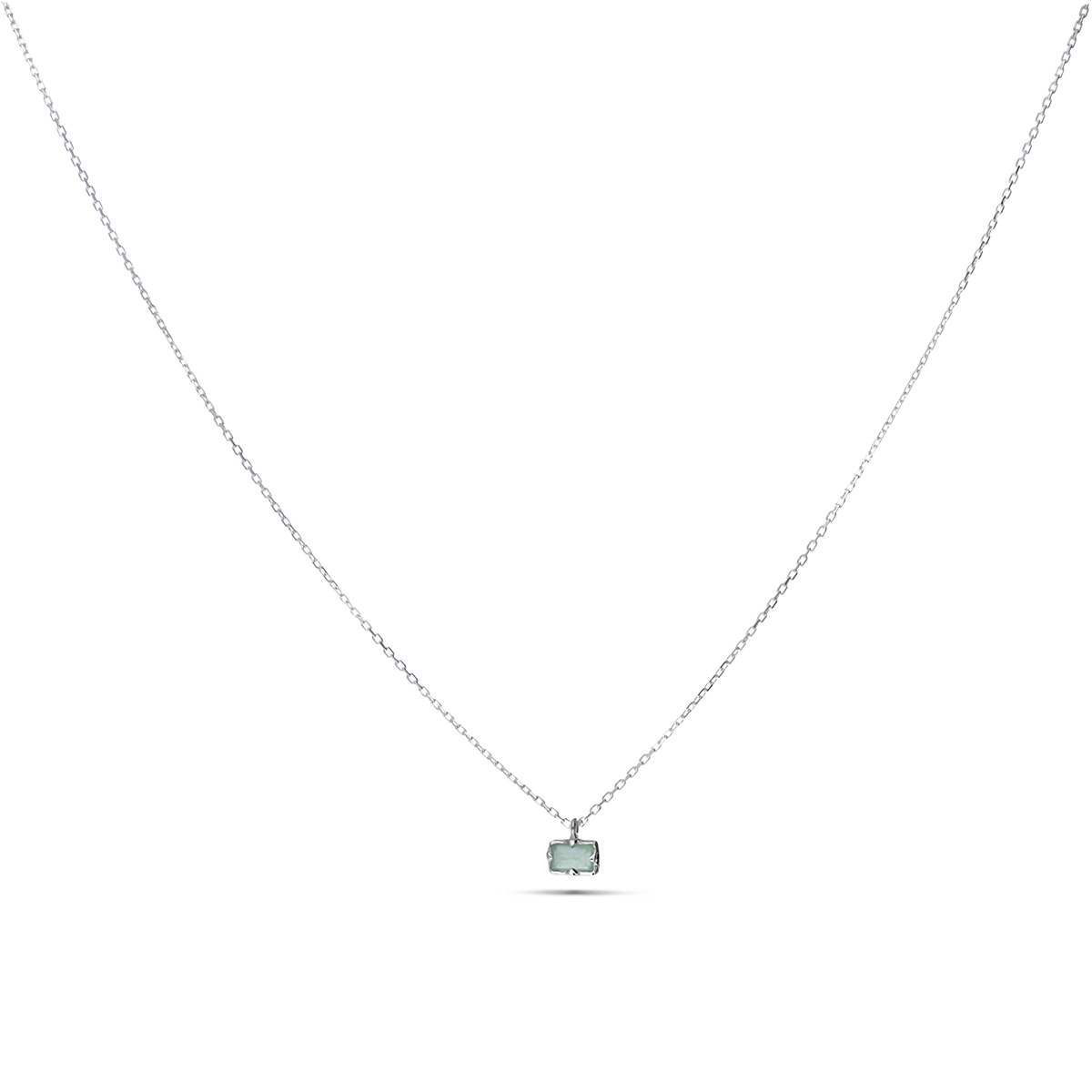 COLLIER PIERRE RECTANGLE VERT