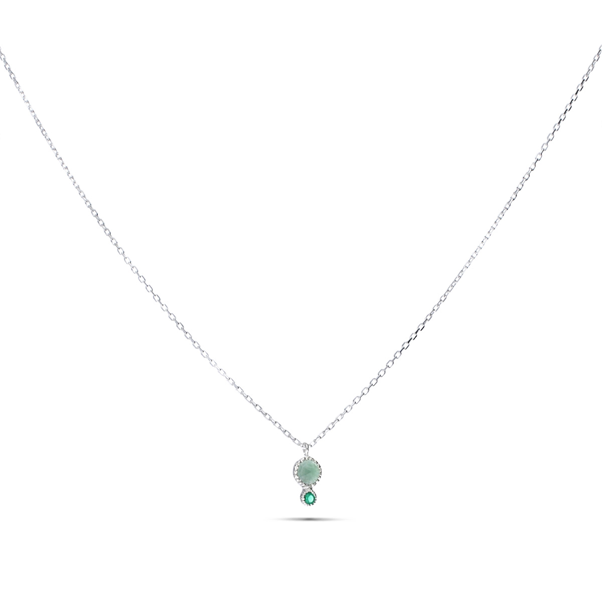 COLLIER DOUBLE PIERRE VERTE