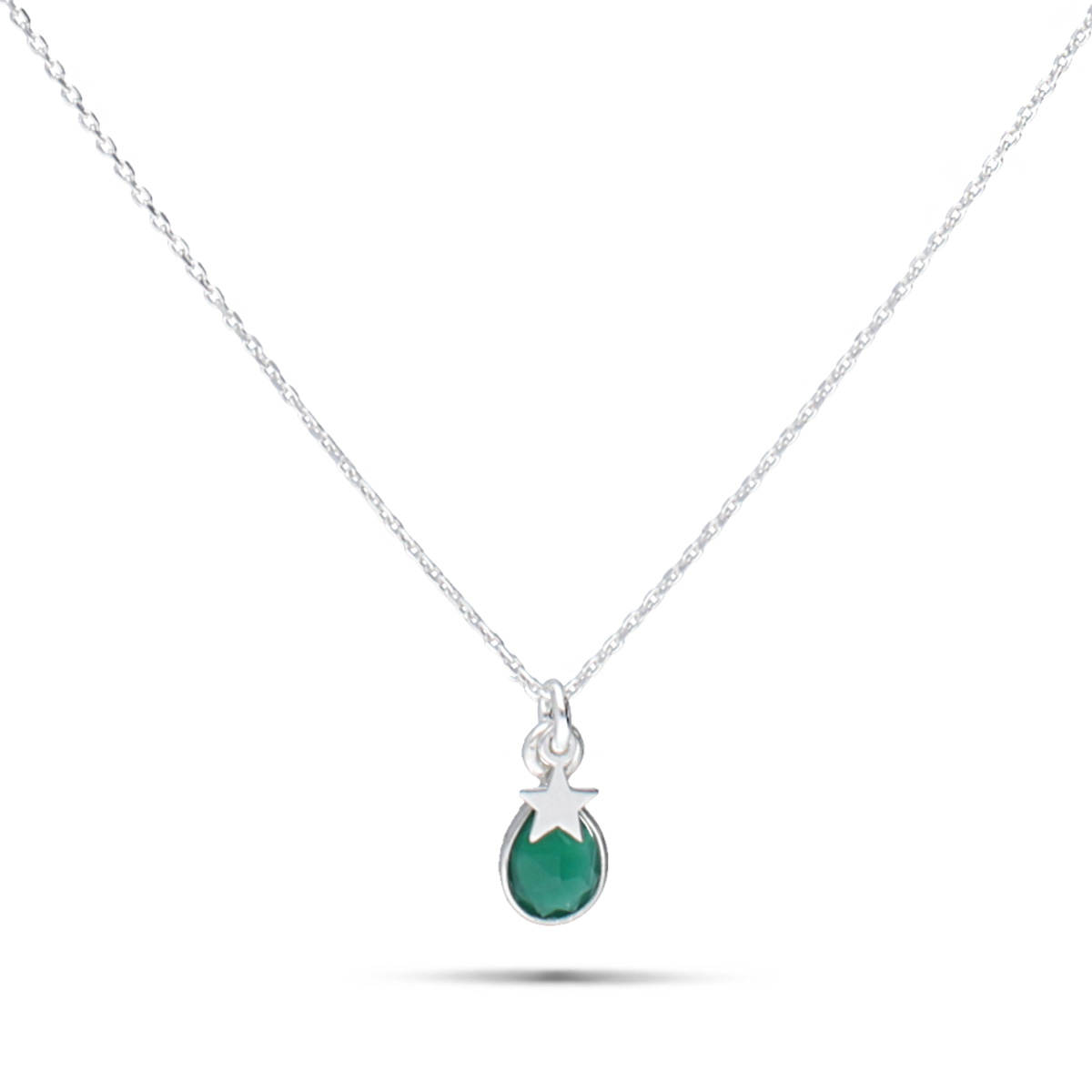 COLLIER MENDI - GOUTTE ONYX VERT