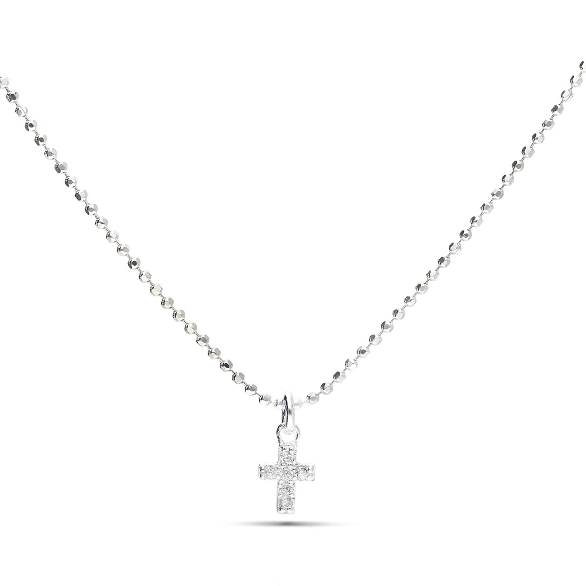 COLLIER CROIX OXYDE CHAINE DIAMANTEE
