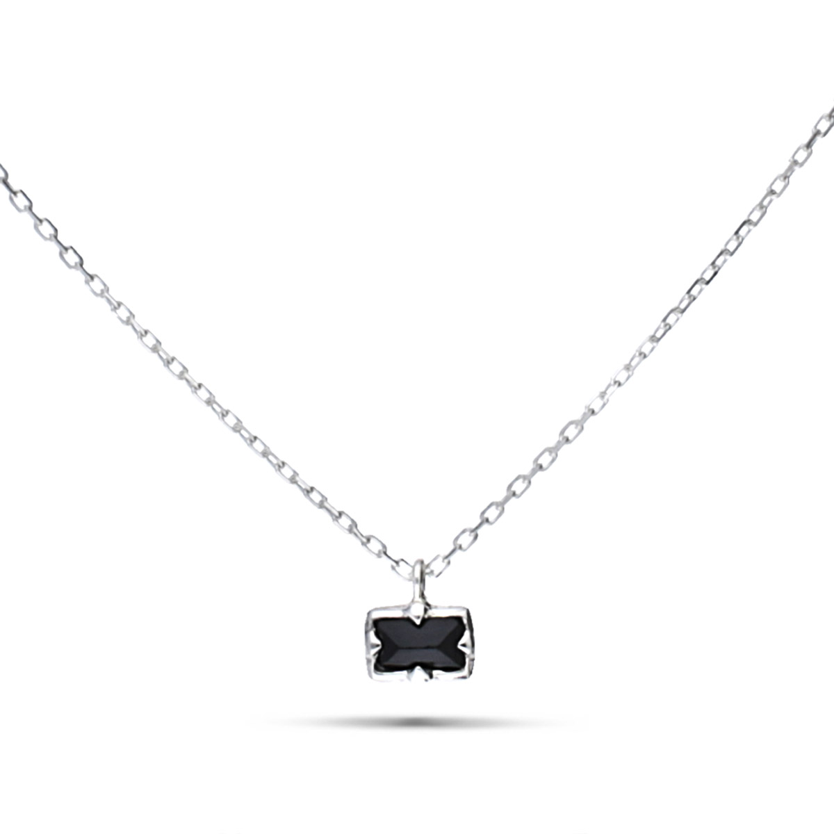 COLLIER PIERRE RECTANGLE NOIRE