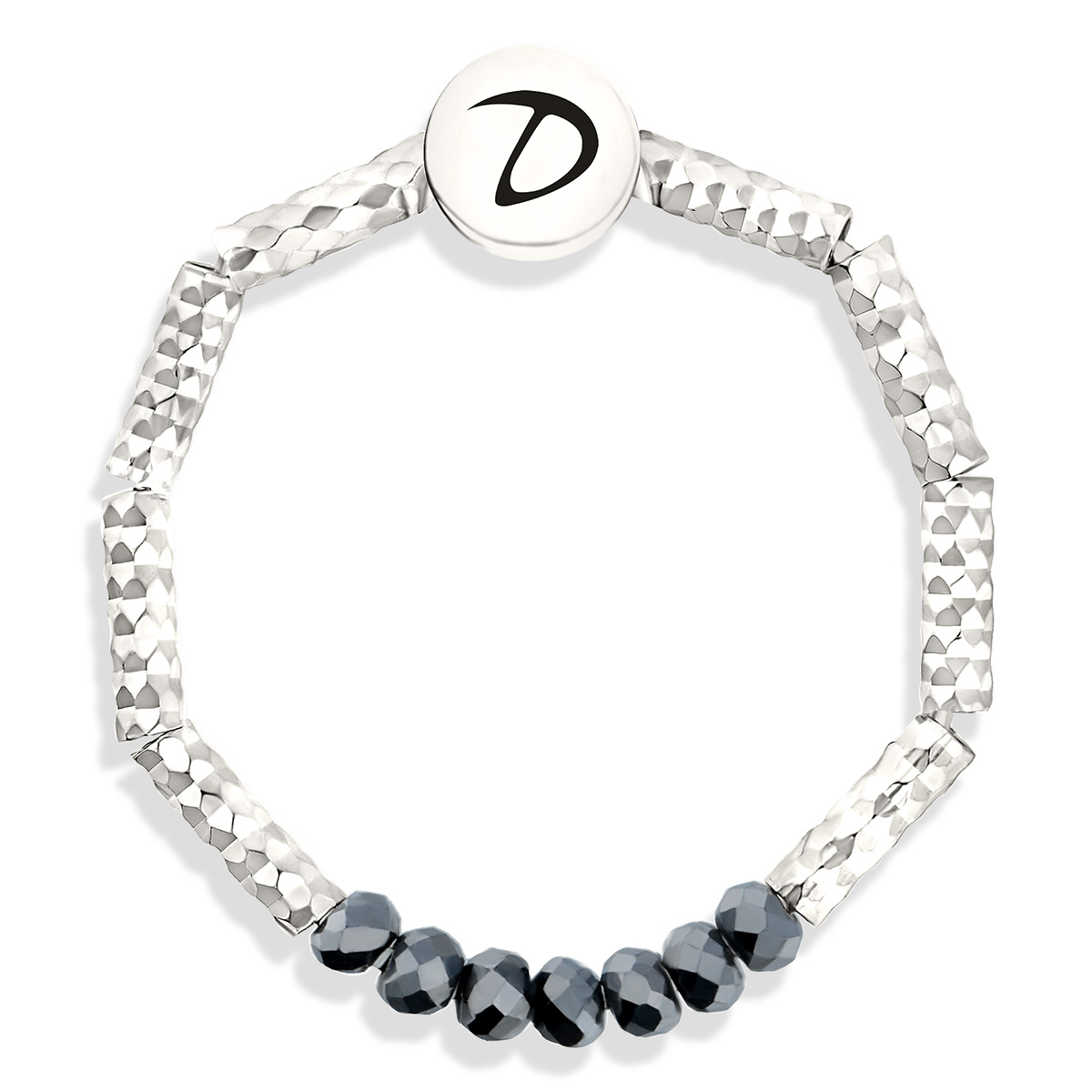 BAGUE ELASTIQUE SILVER PIERRES GRISES