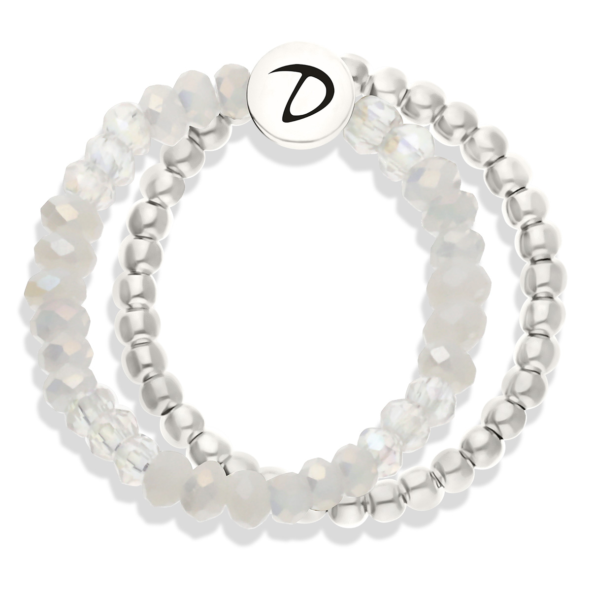 BAGUE DOUBLE ÉLASTIQUE BLANC INTEMPOREL Argent 925