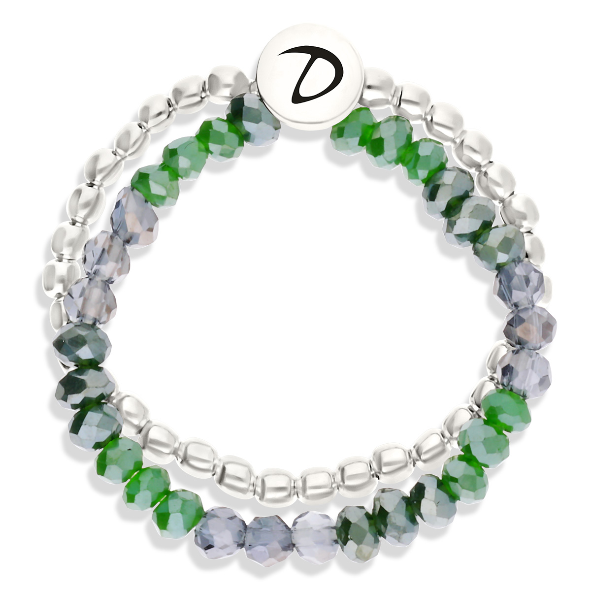 BAGUE DOUBLE ELASTIQUE VERT-KAKI SIRMIONE