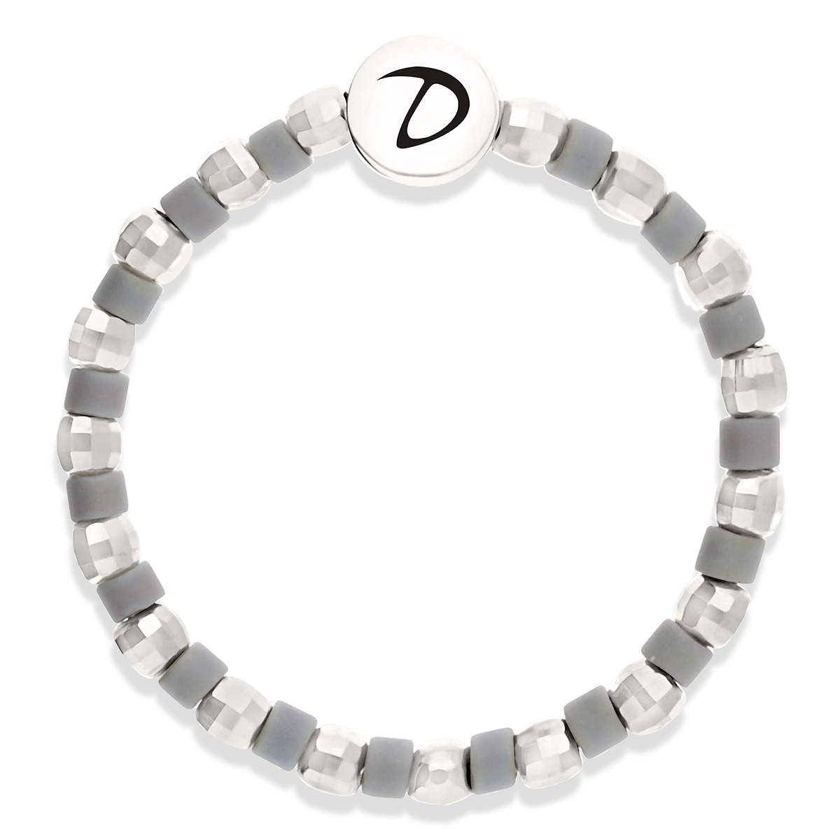 BAGUE ELASTIQUE MIYUKI GRIS MAT