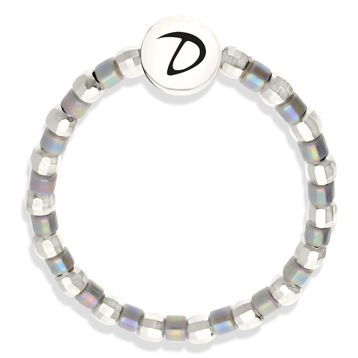 BAGUE ÉLASTIQUE BLEU-CLAIR-GRIS Argent 925