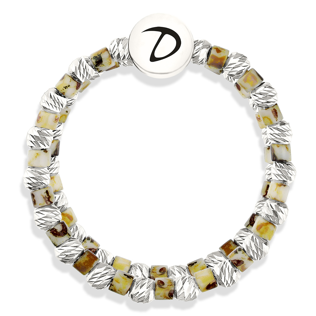 BAGUE DOUBLE ELASTIQUE FACETTÉE MIYUKI LÉOPARD CLAIR