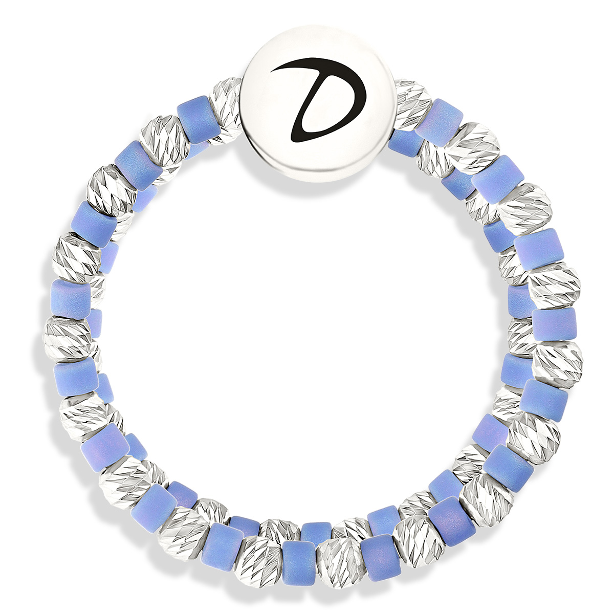 BAGUE DOUBLE ELASTIQUE FACETTÉE MIYUKI BLEU
