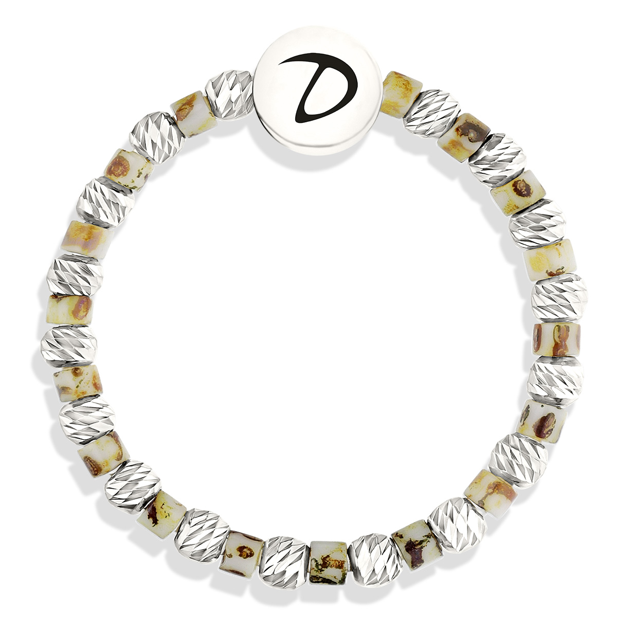 BAGUE ELASTIQUE FACETTÉE MIYUKI LÉOPARD CLAIR