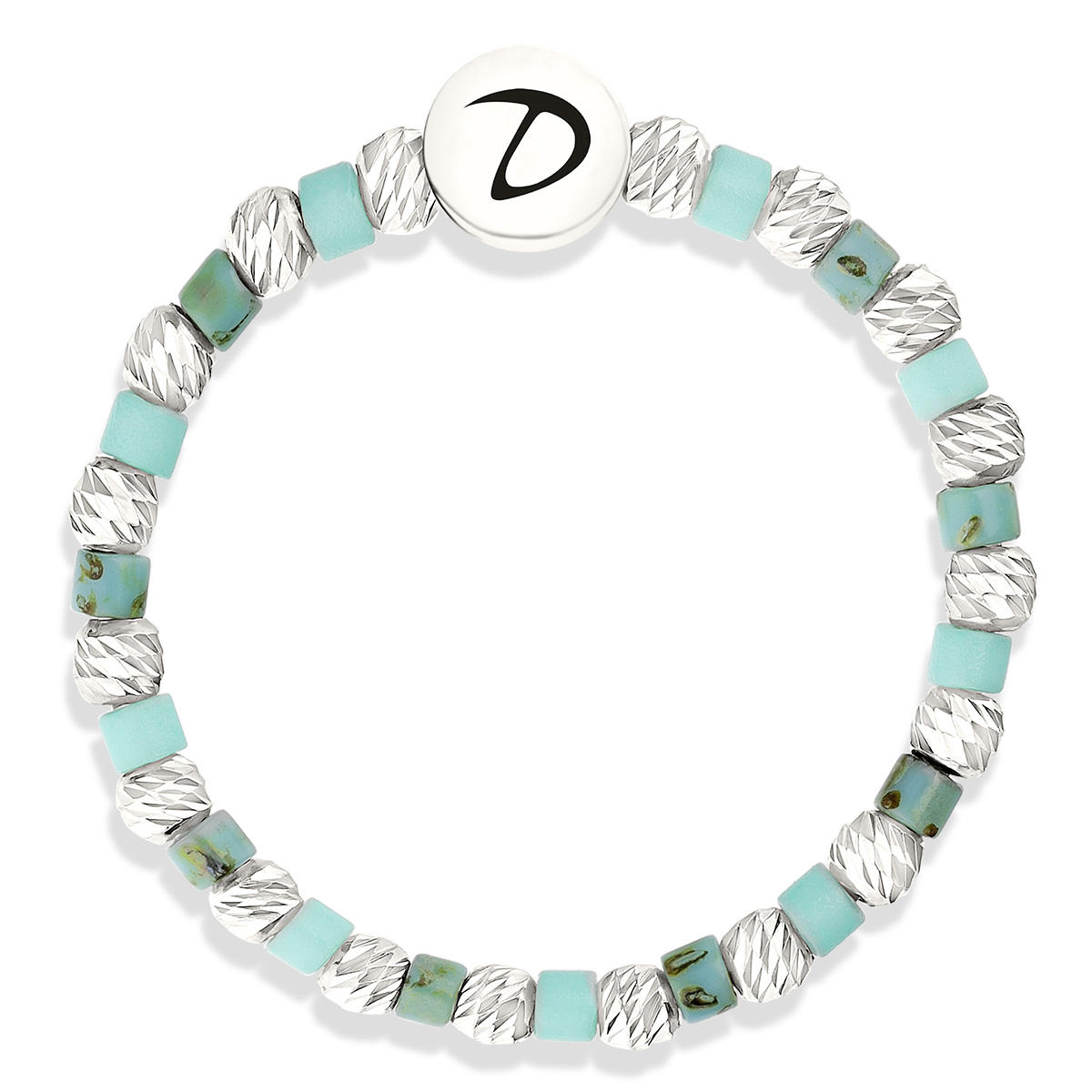 BAGUE ELASTIQUE FACETTÉE MIYUKI TURQUOISE VERT