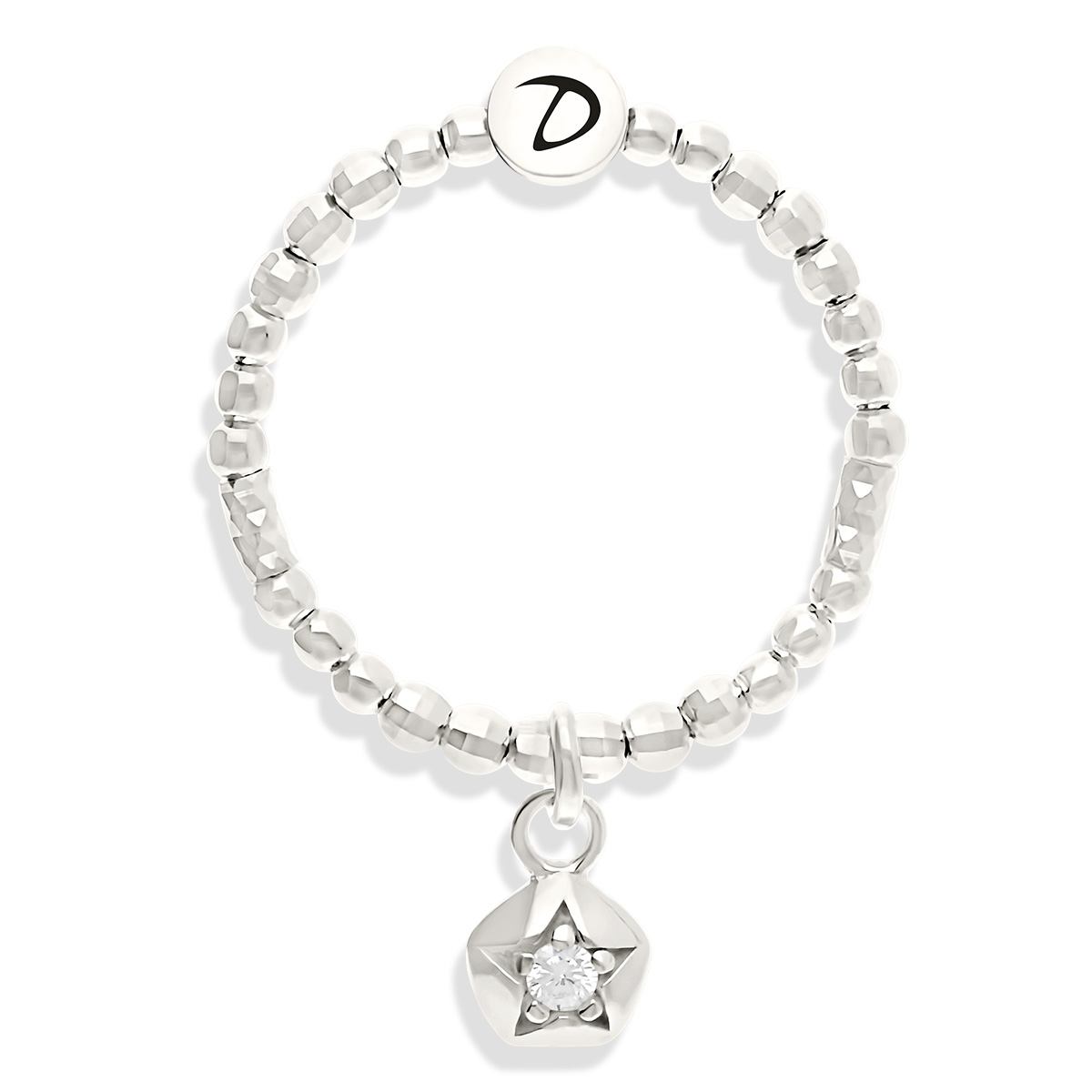 BAGUE ÉLASTIQUE ÉTOILE OXYDE DE ZIRCONIUM Argent 925