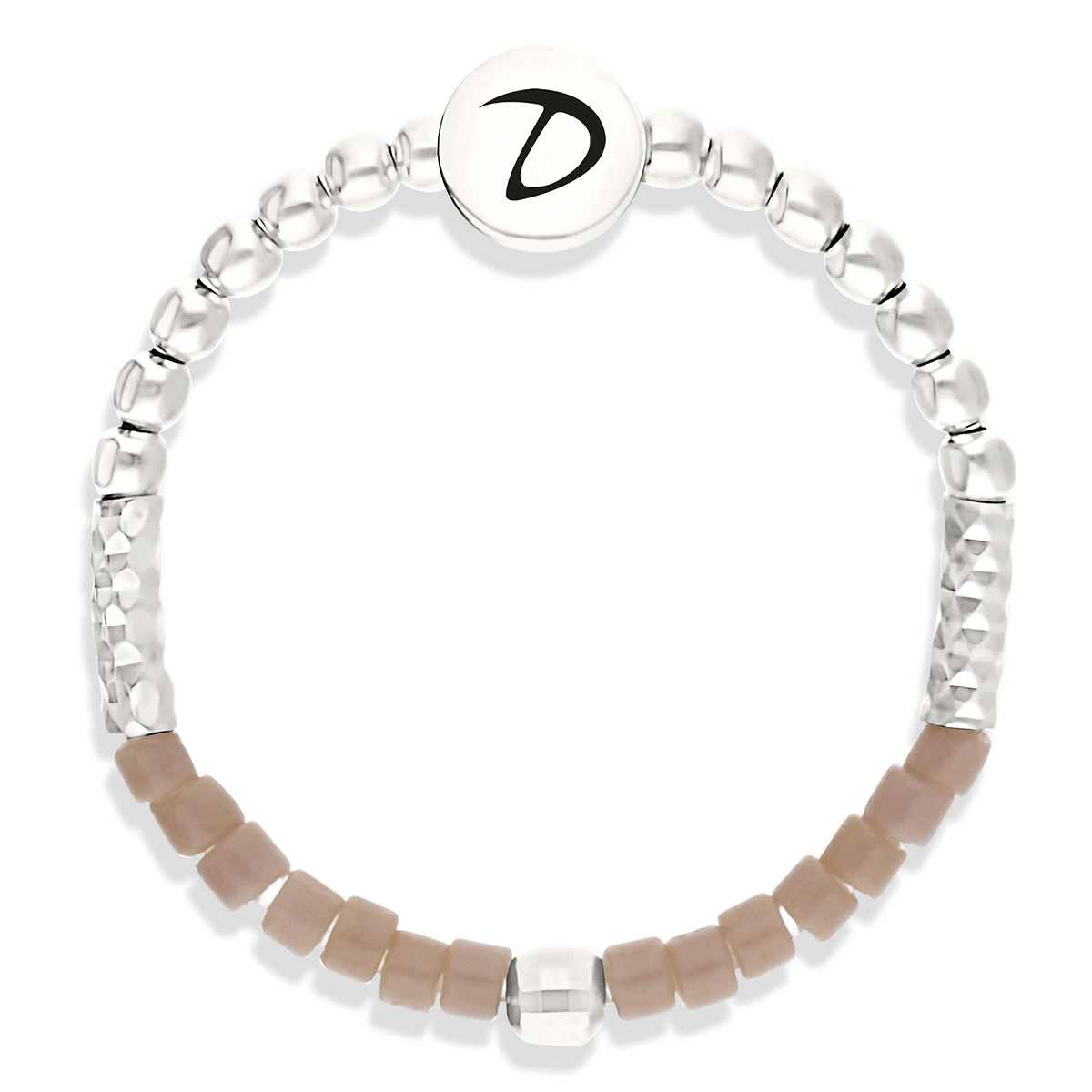 BAGUE BEIGE ET SILVER