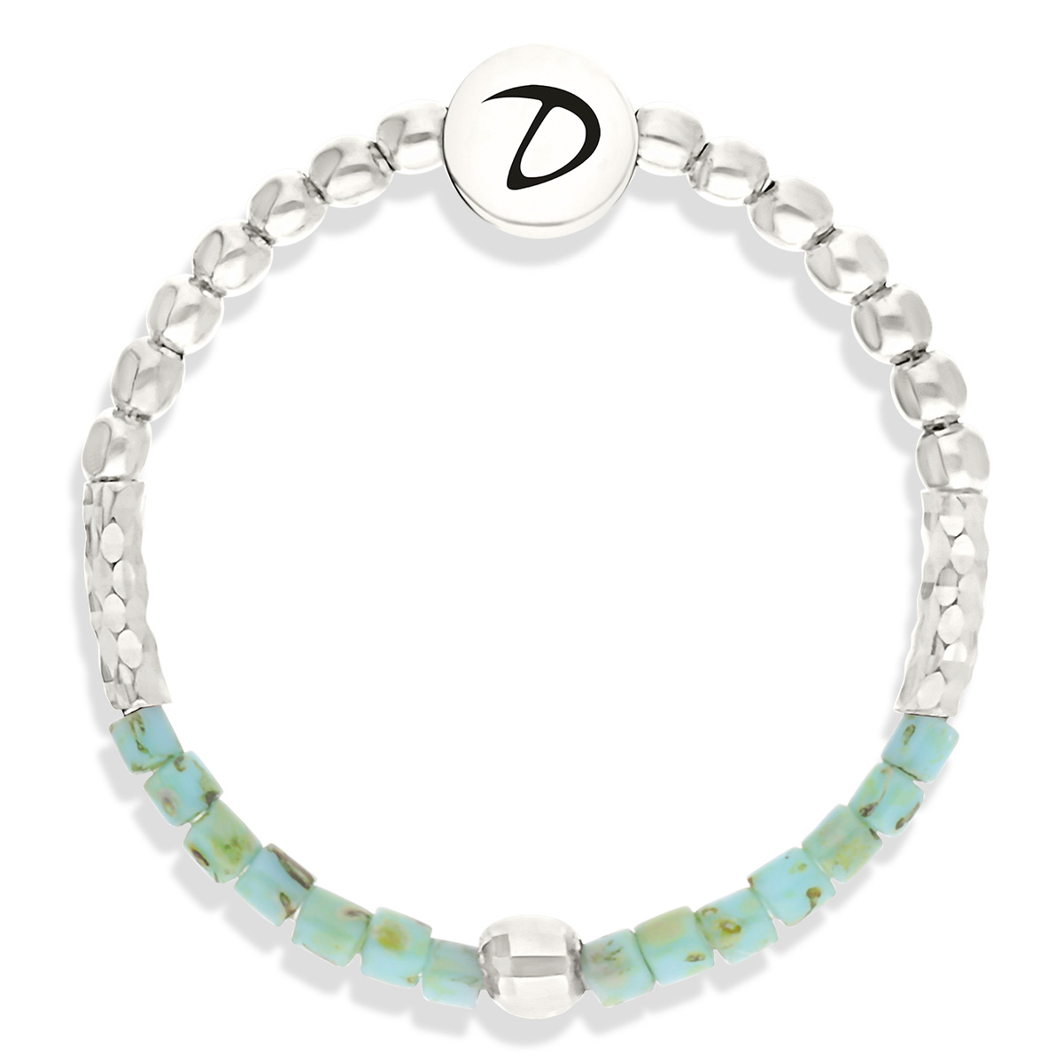 BAGUE TURQUOISE TACHETÉE ET SILVER