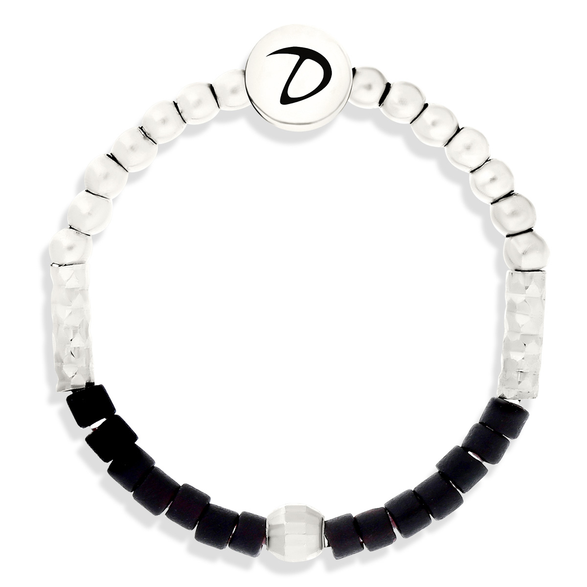 BAGUE NOIRE ET SILVER