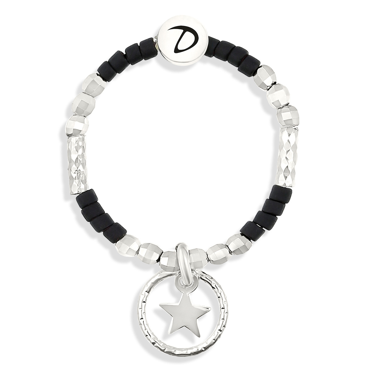 BAGUE ELASTIQUE SHUFFLE STAR NOIRE