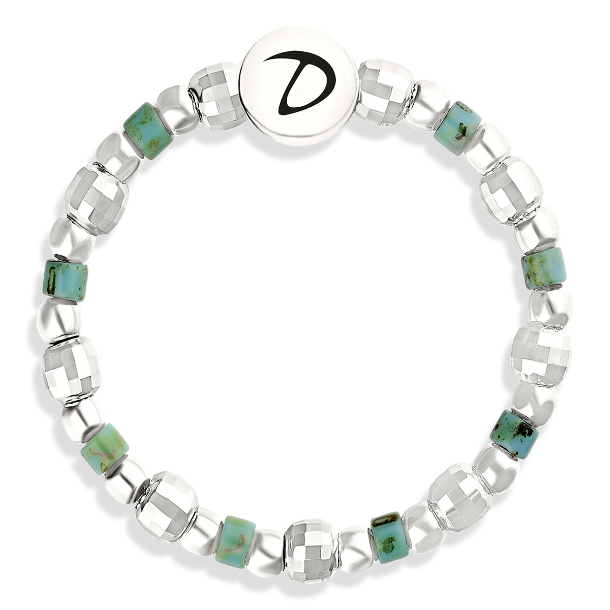 BAGUE ELASTIQUE BASIC TURQUOISE TACHETÉ