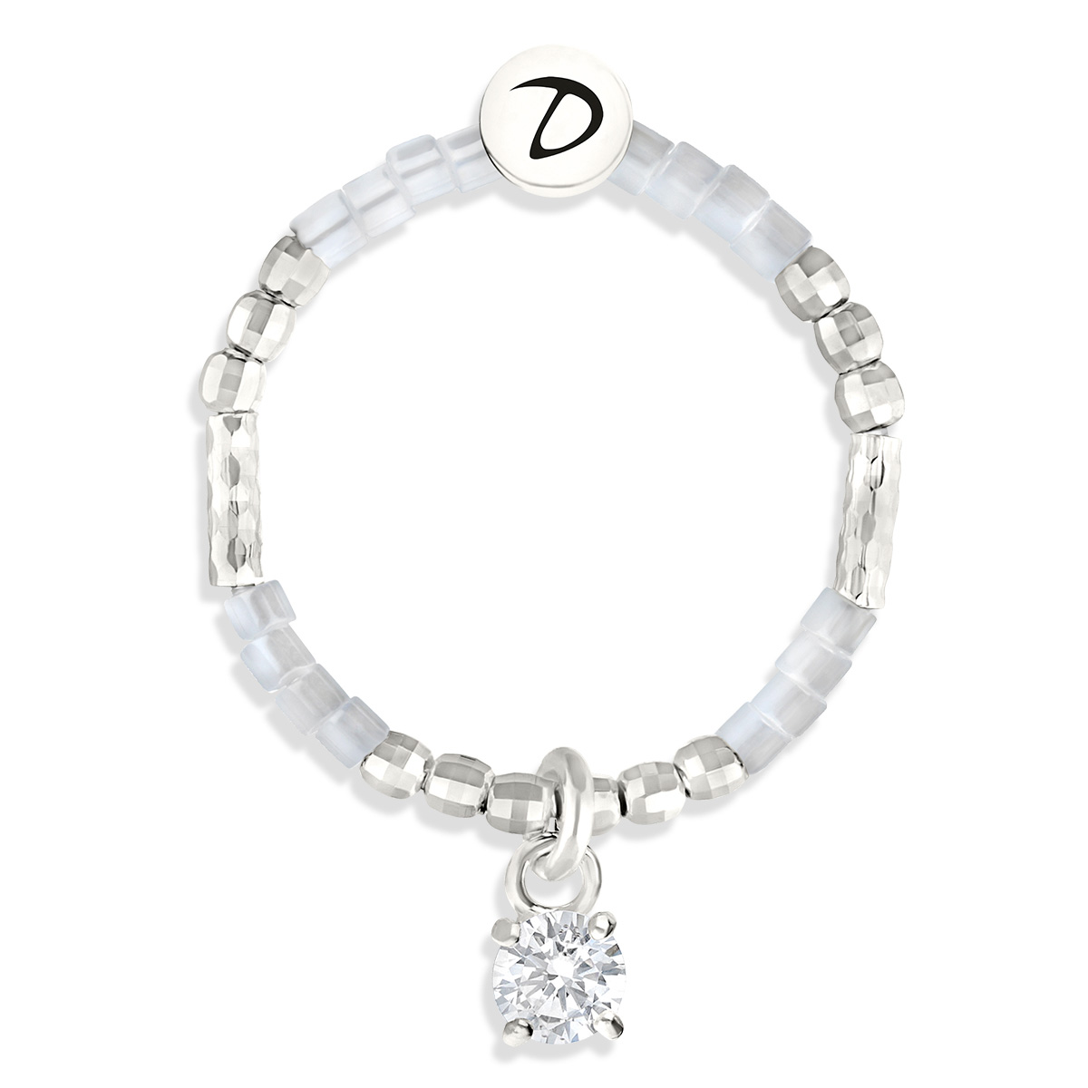 BAGUE ÉLASTIQUE OXYDE MIYUKI BLANC