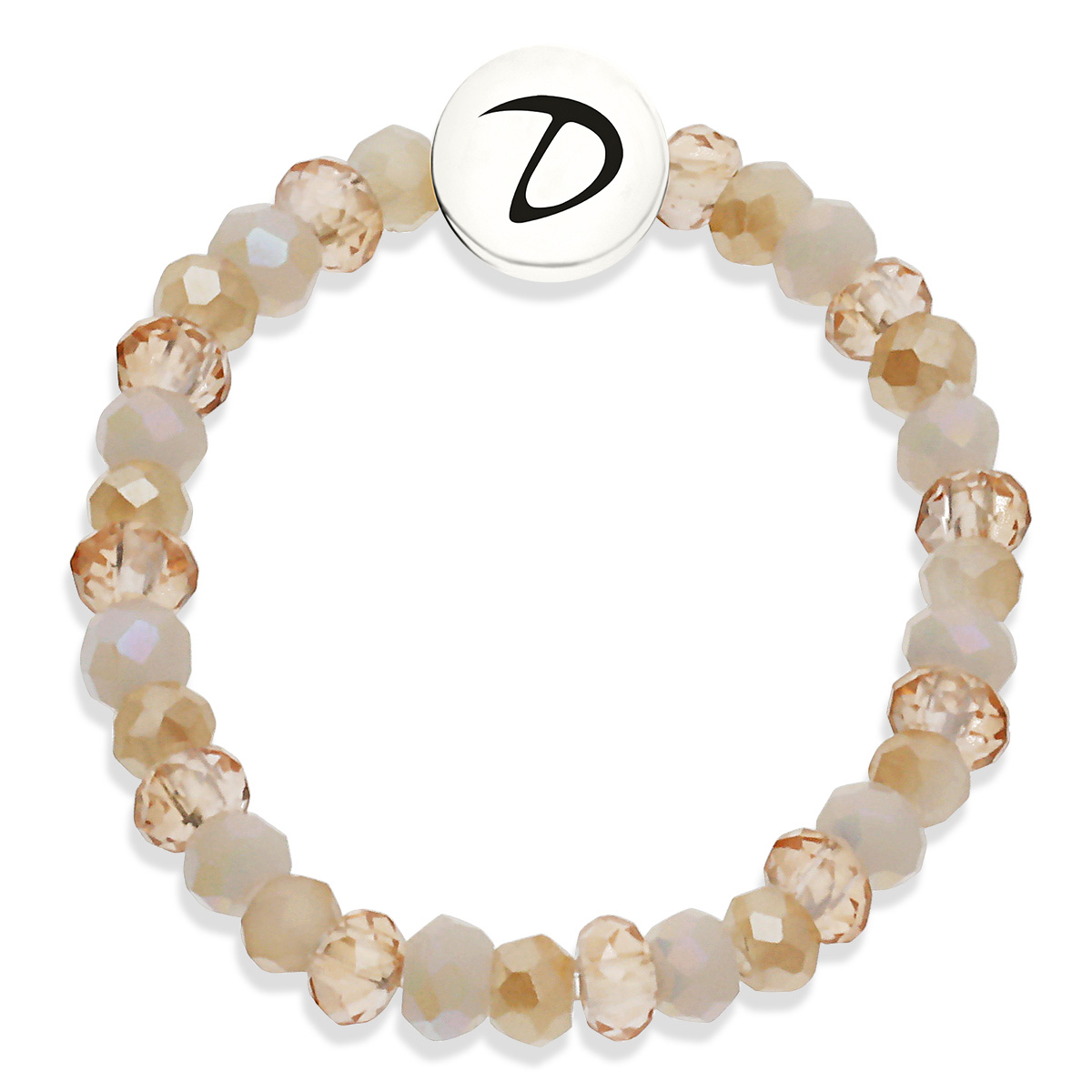 BAGUE ÉLASTIQUE PERLES BEIGE-ÉCRU Argent 925