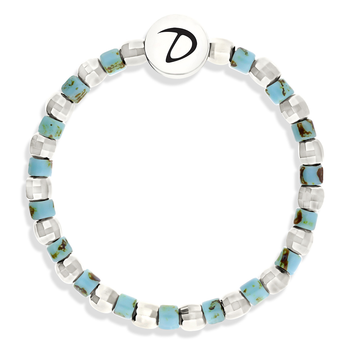 BAGUE ELASTIQUE MIYUKI TURQUOISE TACHETÉE