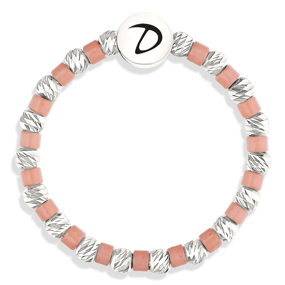 BAGUE ELASTIQUE FACETTÉE MIYUKI CORAIL CLAIR