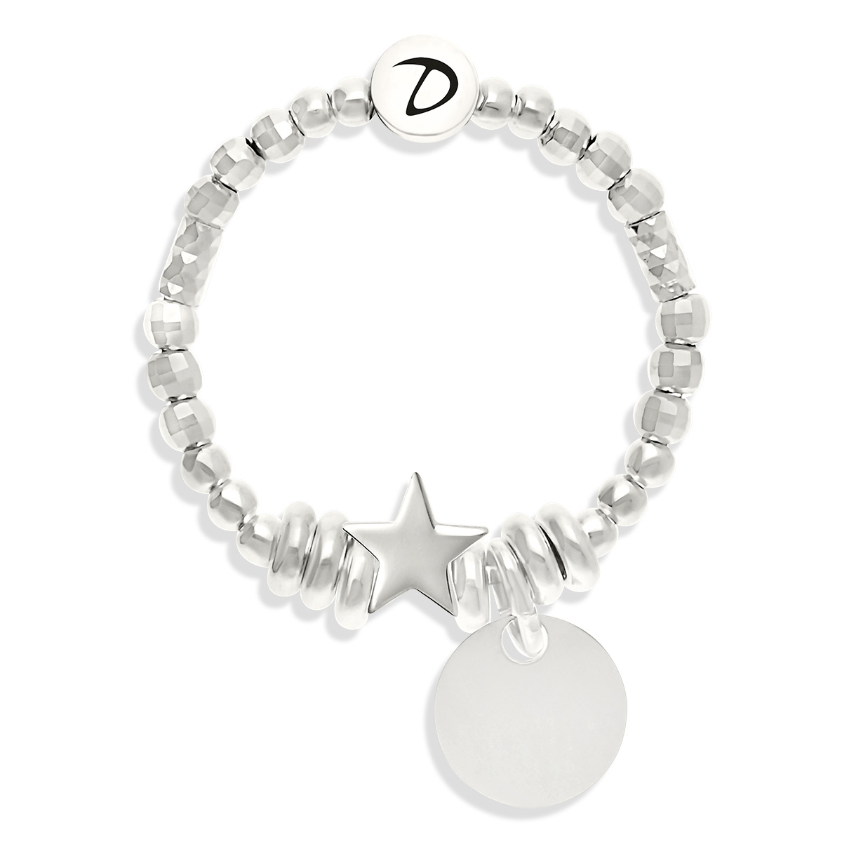 BAGUE ÉLASTIQUE PASTILLE Argent 925 Gravable