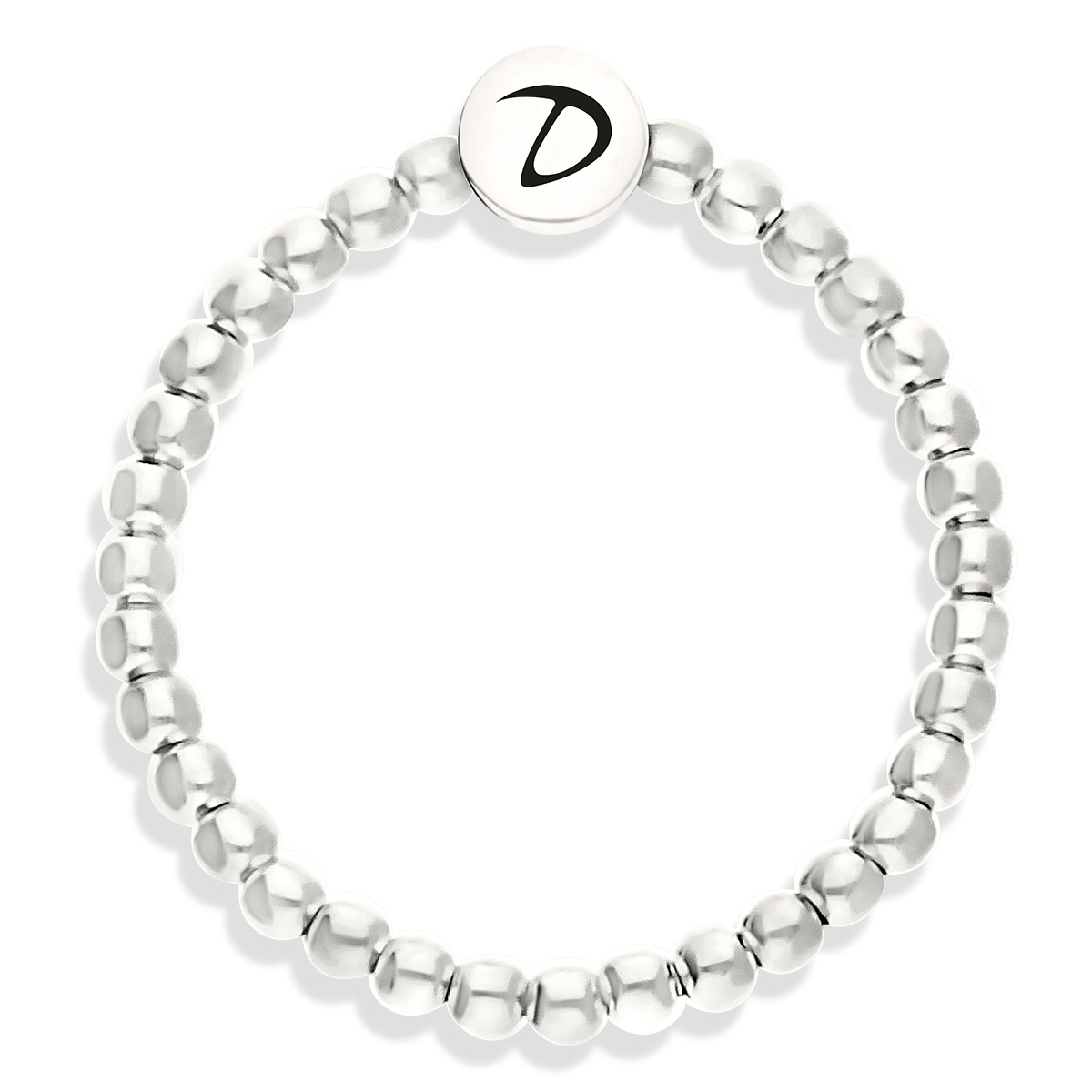 BAGUE ELASTIQUE PERLES ARGENT