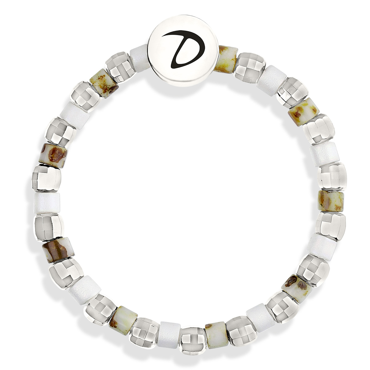 BAGUE ELASTIQUE MIYUKI BLANC LÉOPARD