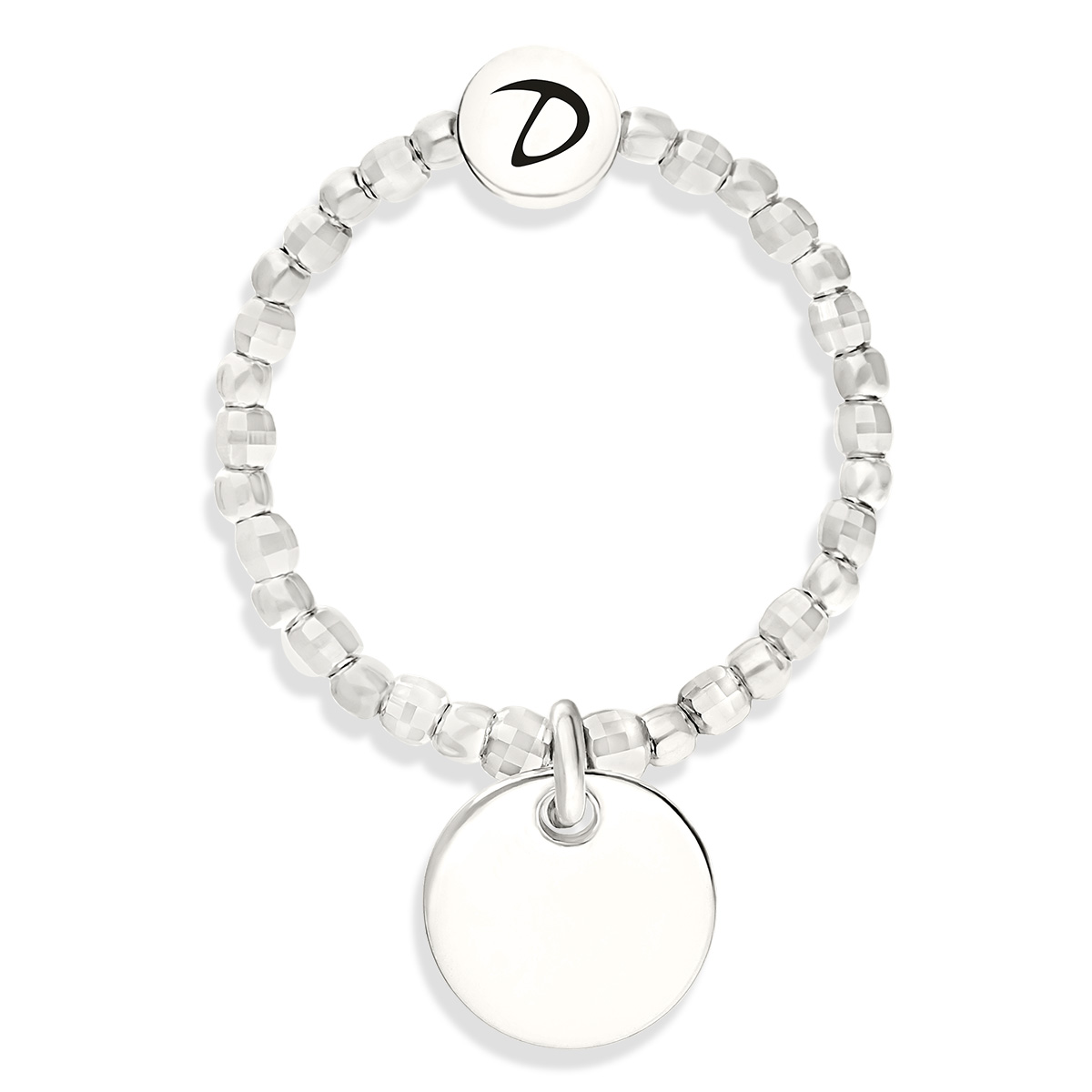 BAGUE ÉLASTIQUE SILVER PASTILLE Argent 925 Gravable