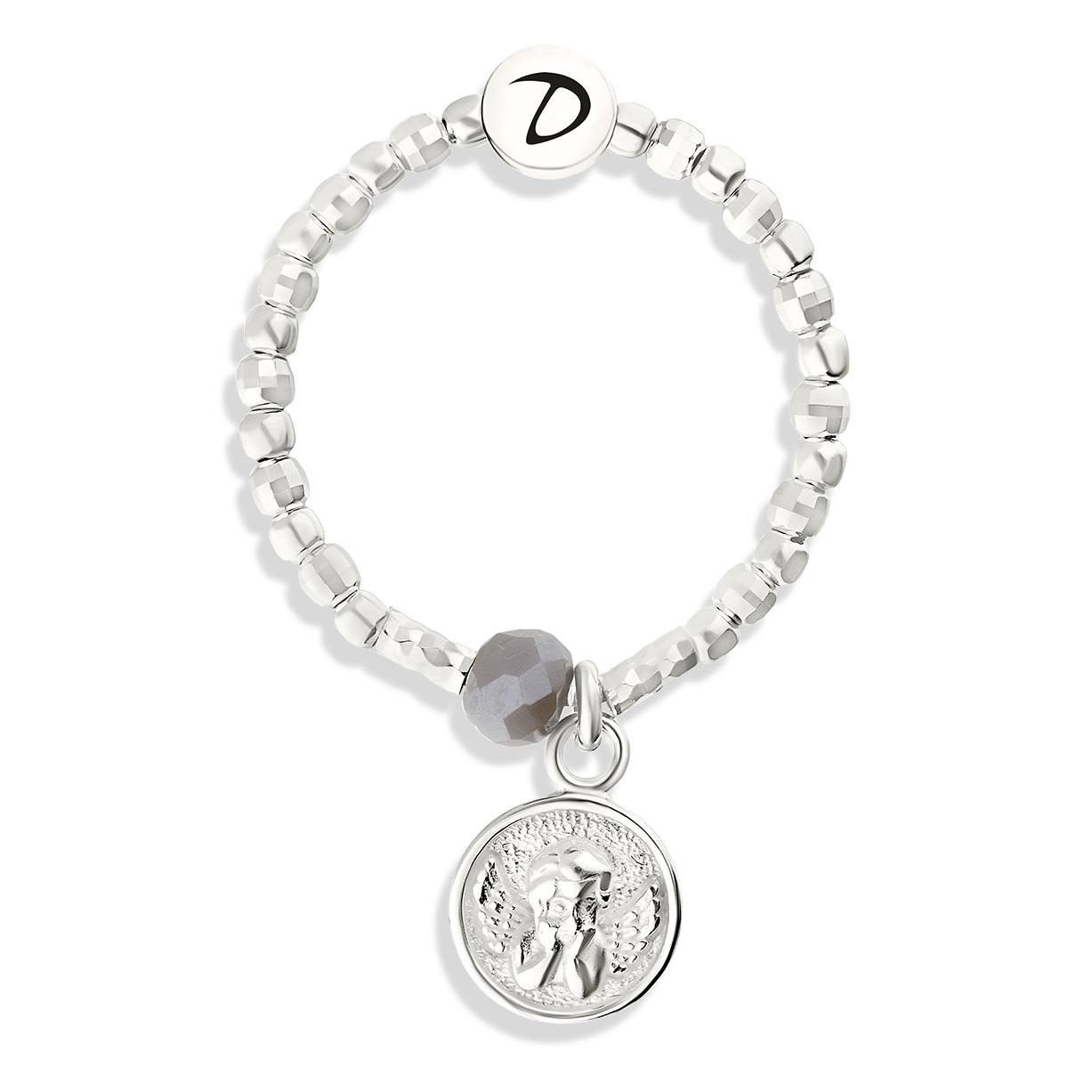 BAGUE ANGE CANTERBURY PERLE GRISE